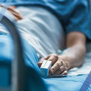 person laying in hospital bed